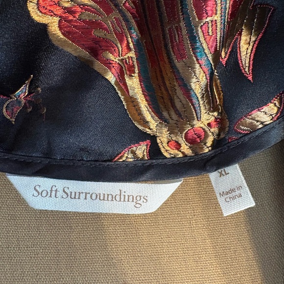 Soft Surroundings Black Blazer with Multicolor Floral Design - Picture 4 of 5